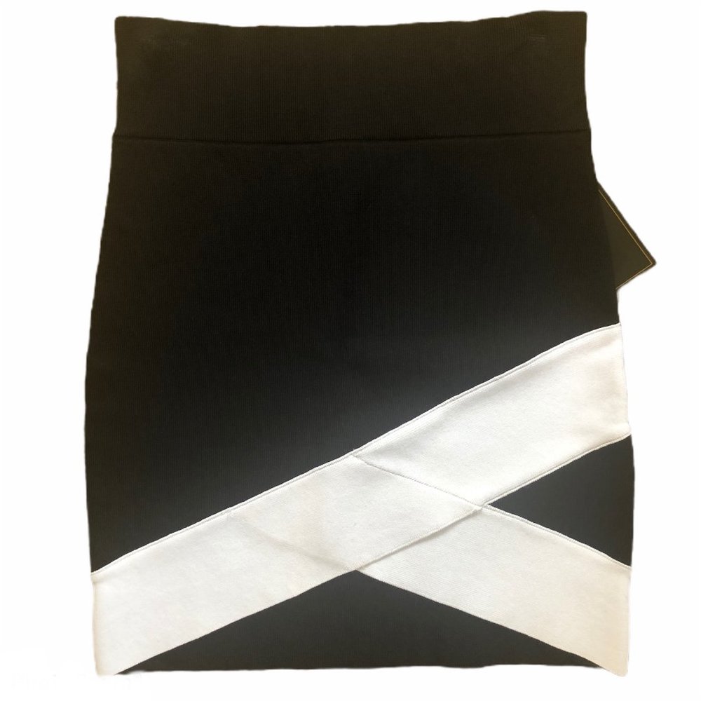 BCBG Black + White Mini Bodycon Skirt